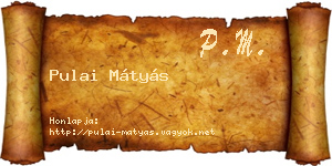 Pulai Mátyás névjegykártya